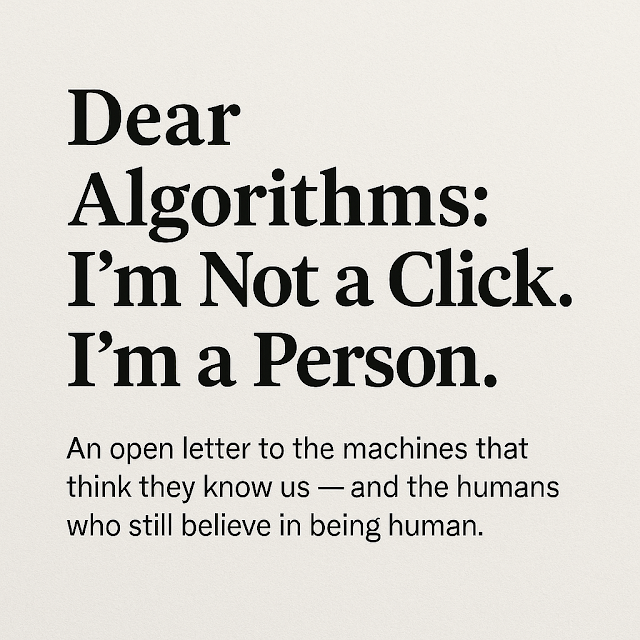 Dear Algorithms: I’m Not a Click. I’m a Person.